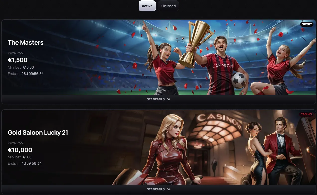 Registrierung bei Casinova Casino